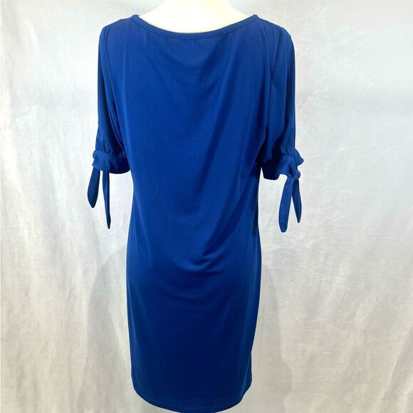 Ronni Nicole cobalt royal blue short tie sleeve shift dress size 6 - Picture 5 of 7